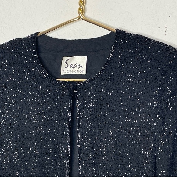 Sean collection jacket silk beaded cocktail 100% silk vintage sz small - Picture 3 of 9
